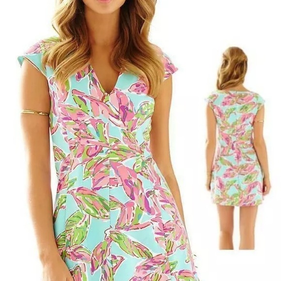 LILLY PULITZER Briella Multi In The‎ Vias Posh Ponte Fit & Flare Dress size M - Picture 2 of 14